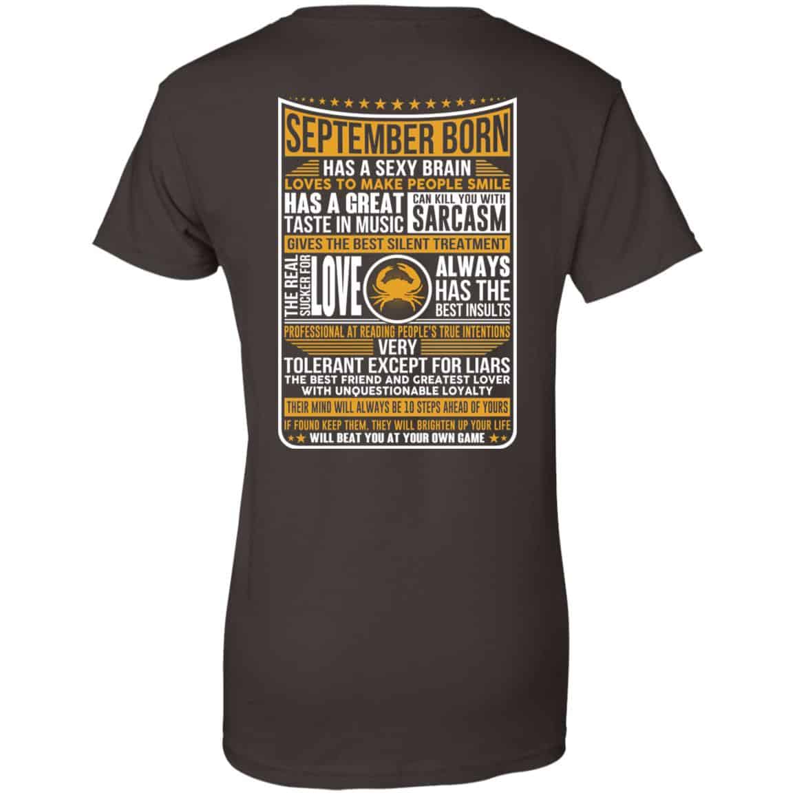September Born Has A Sexy Brain Loves To Make People Smile T-Shirts, Hoodie, Tank