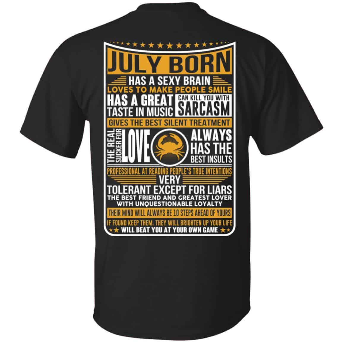 July Born Has A Sexy Brain Loves To Make People Smile T-Shirts, Hoodie, Tank