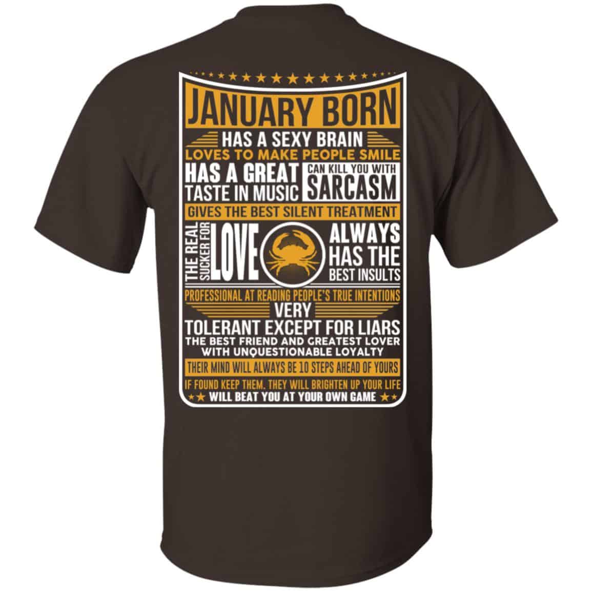 January Born Has A Sexy Brain Loves To Make People Smile T-Shirts, Hoodie, Tank