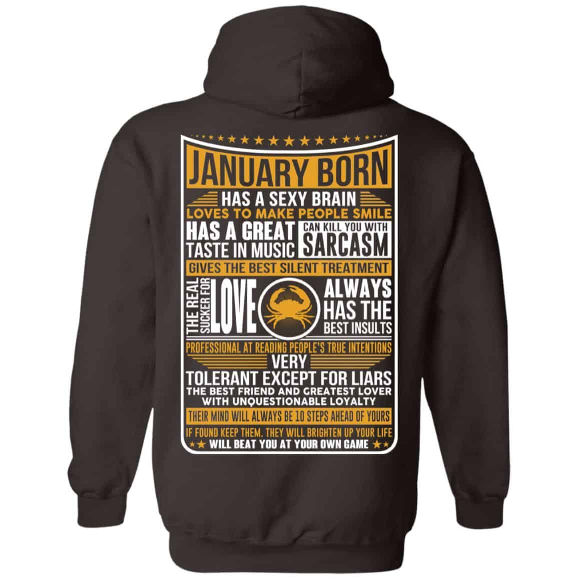 January Born Has A Sexy Brain Loves To Make People Smile T-Shirts, Hoodie, Tank