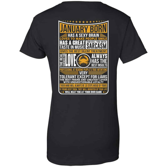 
	January Born Has A Sexy Brain Loves To Make People Smile T-Shirts, Hoodie, Tank
