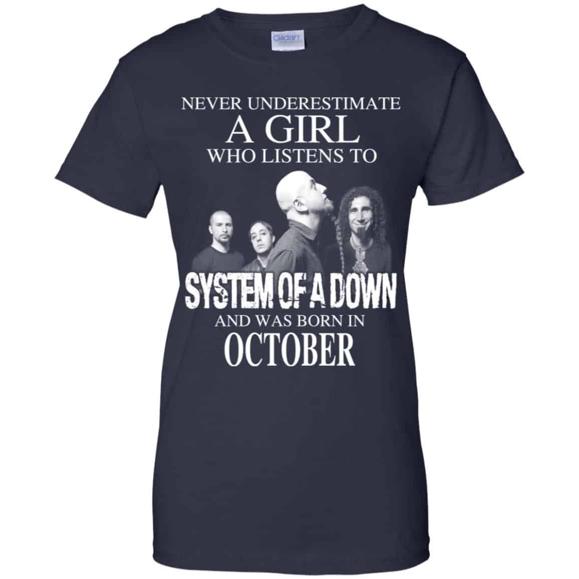 A Girl Who Listens To System Of A Down And Was Born In October T-Shirts, Hoodie, Tank