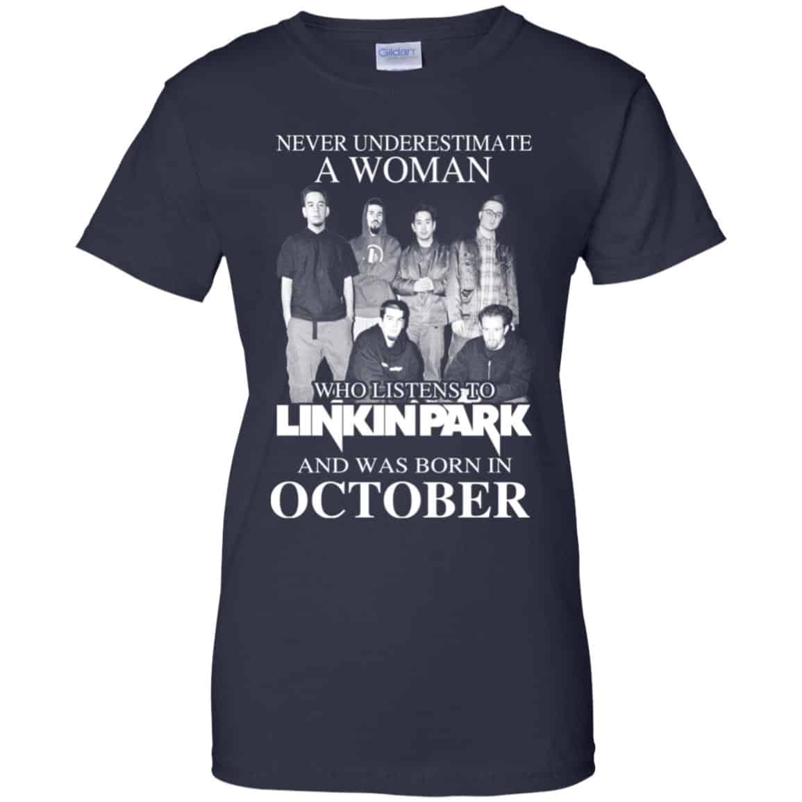 A Woman Who Listens To Linkin Park And Was Born In October T-Shirts, Hoodie, Tank