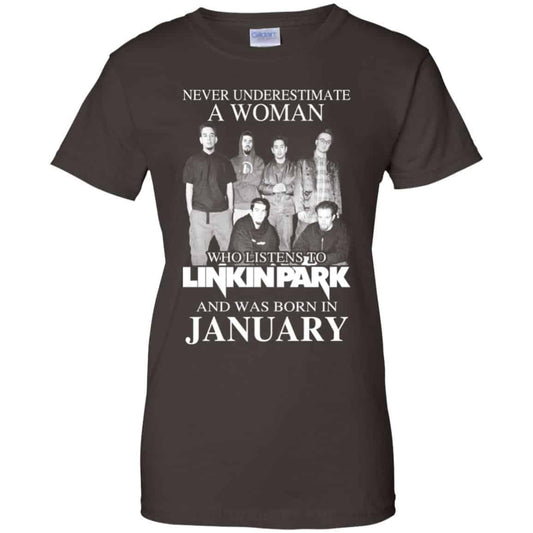 A Woman Who Listens To Linkin Park And Was Born In January T-Shirts, Hoodie, Tank
