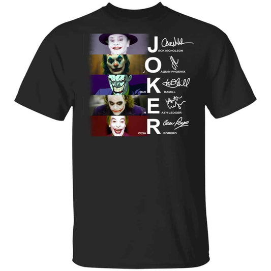 
	Joker Jack Nicholson Joaquin Phoenix Mark Hamill Heath Ledger Cesar Romero Shirt, Hoodie, Tank