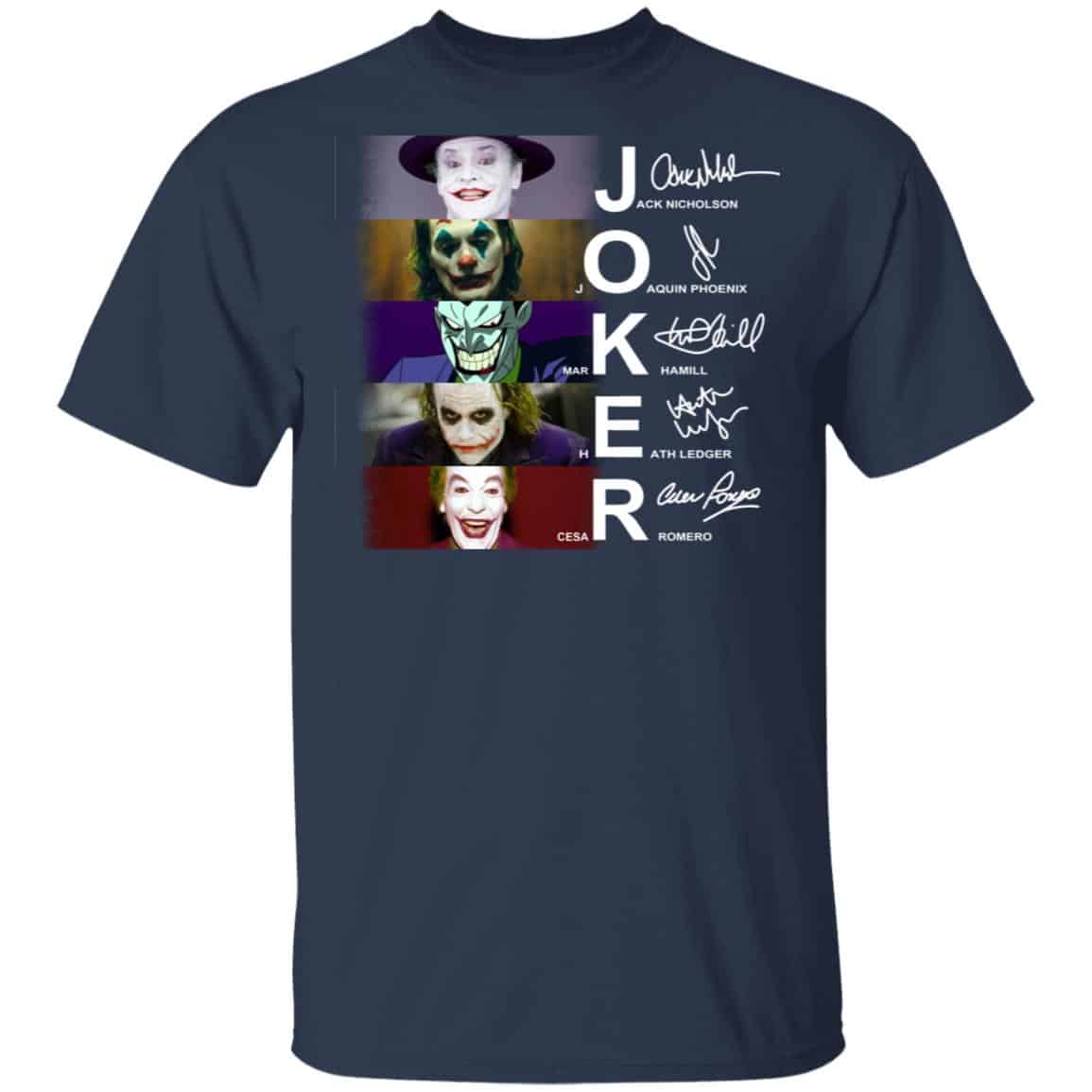 Joker Jack Nicholson Joaquin Phoenix Mark Hamill Heath Ledger Cesar Romero Shirt, Hoodie, Tank