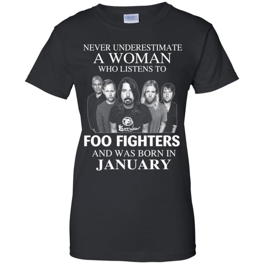 
	A Woman Who Listens To Foo Fighters And Was Born In January T-Shirts, Hoodie, Tank