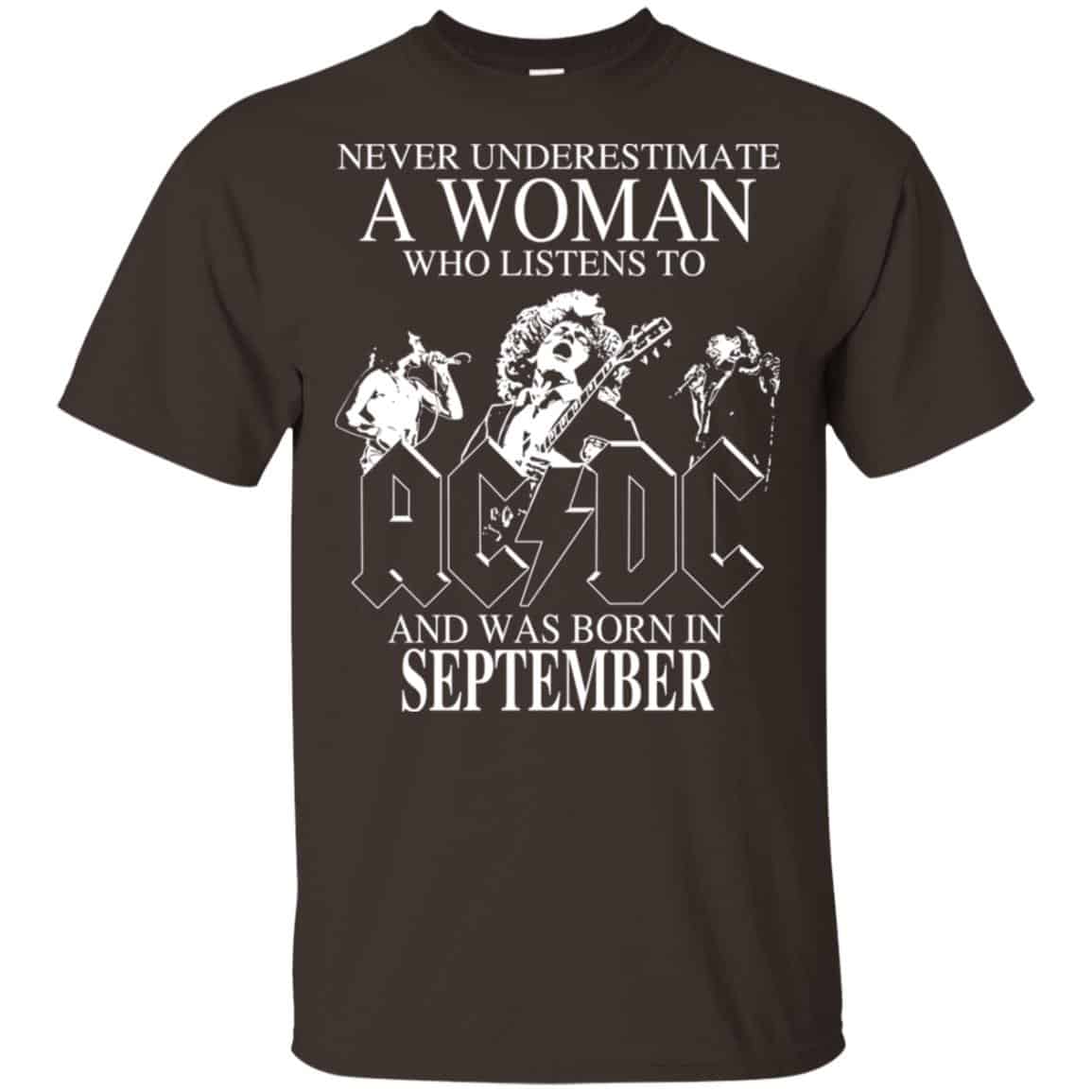 A Woman Who Listens To AC DC And Was Born In September T-Shirts, Hoodie, Tank