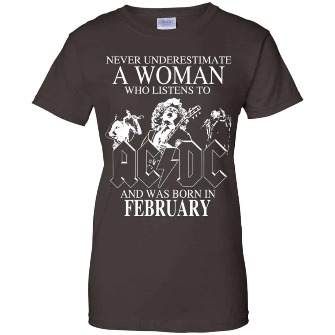 A Woman Who Listens To AC DC And Was Born In February T-Shirts, Hoodie, Tank