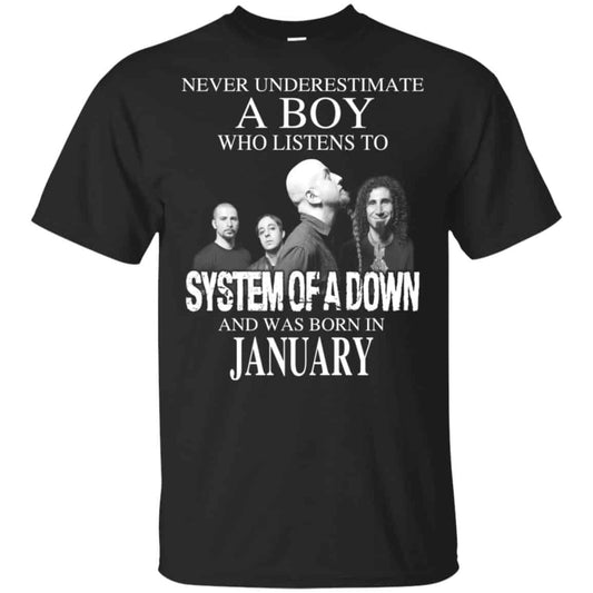 
	A Boy Who Listens To System Of A Down And Was Born In January T-Shirts, Hoodie, Tank