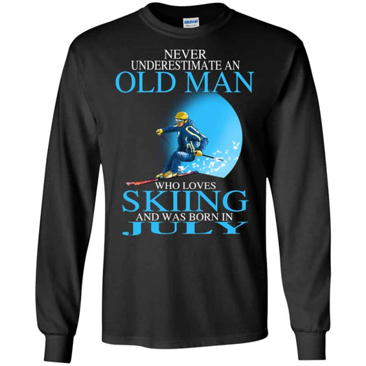 
	Never Underestimate An Old Man Who Loves Skiing And Was Born In July T-Shirts, Hoodie, Tank