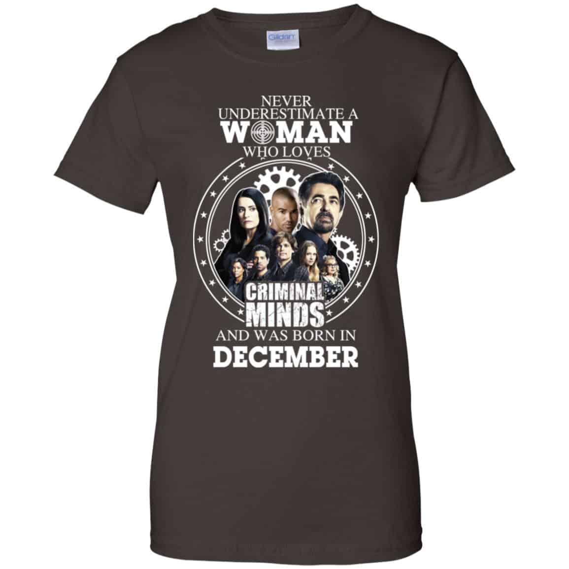 Never Underestimate A Woman Who Loves Criminal Minds And Was Born In December T-Shirts, Hoodie, Tank