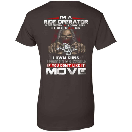 I’m A Ride Operator I Love Freedom I Drink Beer I Like Boobs I Own Guns Shirt, Hoodie, Tank