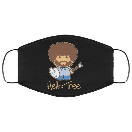 Hello Tree Bob Ross Face Mask