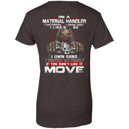 I’m A Material Handler I Love Freedom I Drink Beer I Like Boobs I Own Guns Shirt, Hoodie, Tank