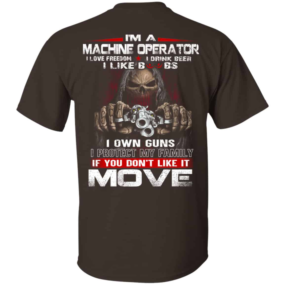 I’m A Machine Operator I Love Freedom I Drink Beer I Like Boobs I Own Guns Shirt, Hoodie, Tank