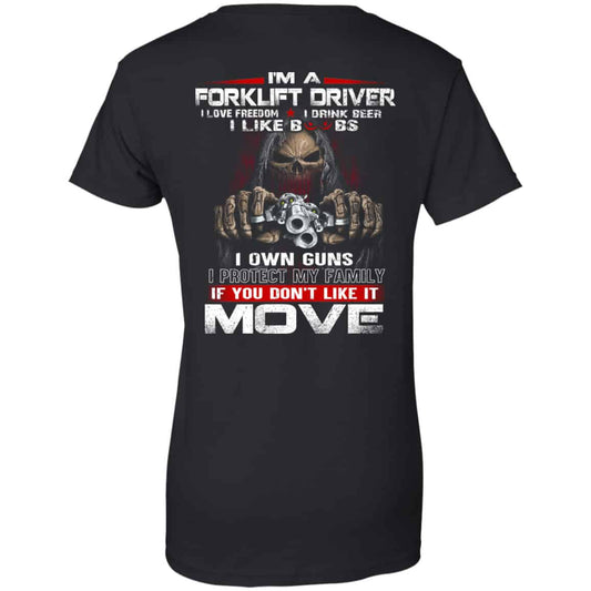 
	I’m A Forklift Driver I Love Freedom I Drink Beer I Like Boobs I Own Guns Shirt, Hoodie, Tank
