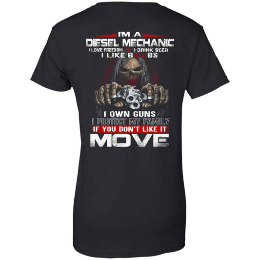 
	I’m A Diesel Mechanic I Love Freedom I Drink Beer I Like Boobs I Own Guns Shirt, Hoodie, Tank