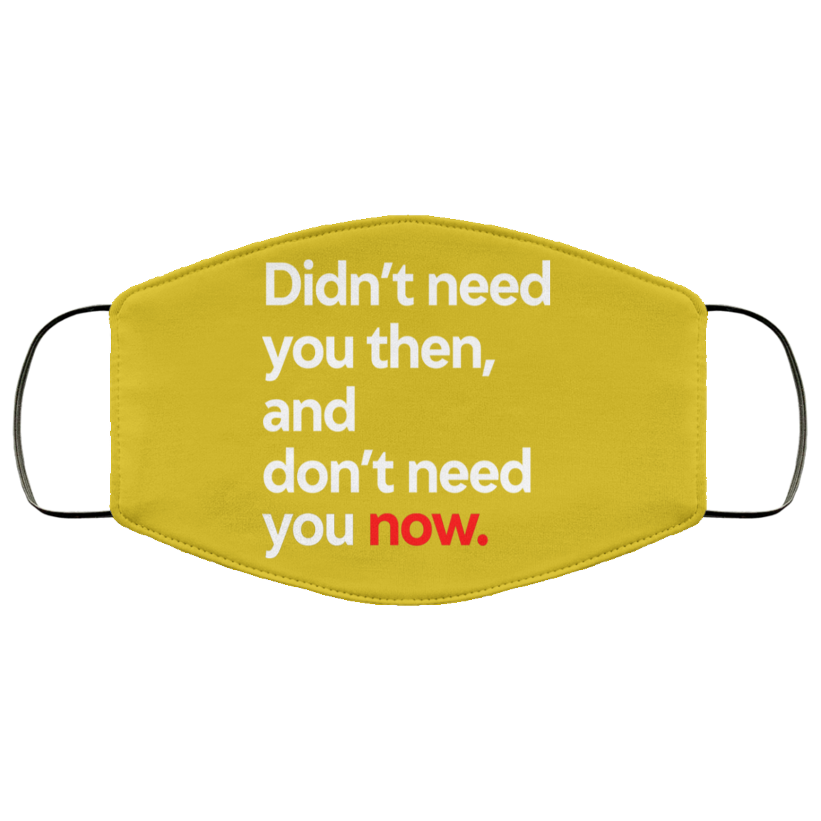 Didn’t Need You Then And Don’t Need You Now Face Mask