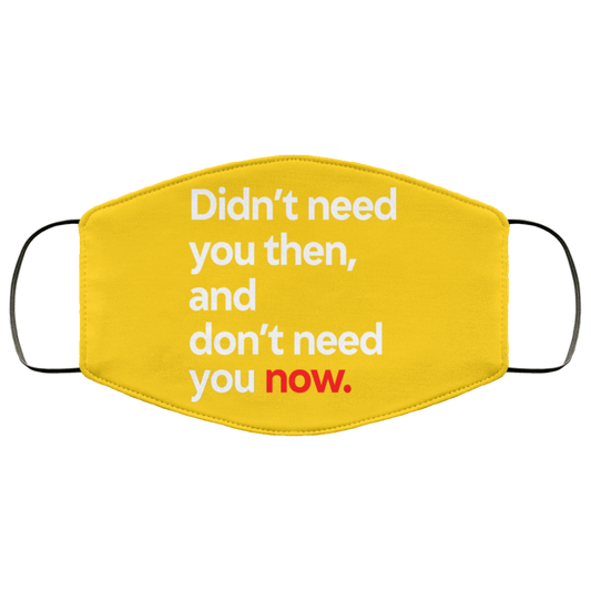 
	Didn’t Need You Then And Don’t Need You Now Face Mask