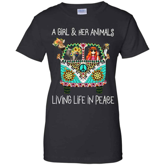 
	A Girl And Her Animals Living Life In Peace T-Shirts, Hoodie, Tank