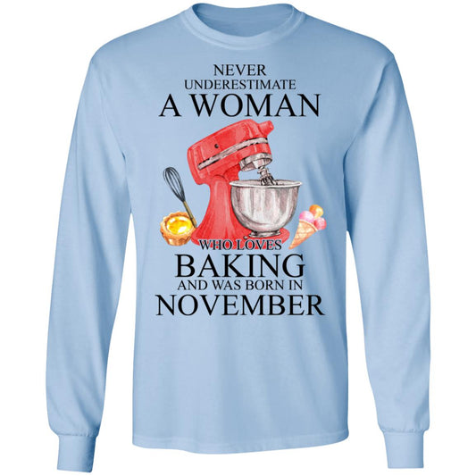 A Woman Who Loves Baking And Was Born In November Shirt, Hoodie, Tank