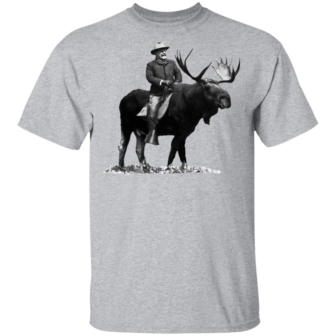 Teddy Roosevelt Riding A Bull Moose Shirt, Hoodie, Tank