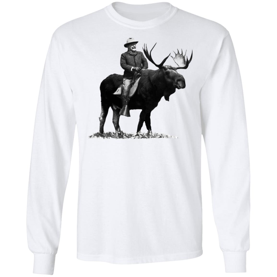 Teddy Roosevelt Riding A Bull Moose Shirt, Hoodie, Tank