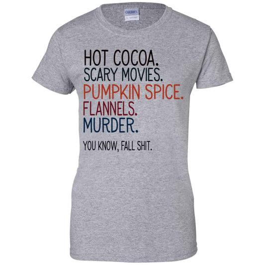 Hot Cocoa Scary Movies Pumpkin Spice Flannels Murder You Know Fall Shit Shirt, Hoodie, Tank