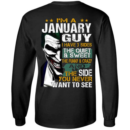 Joker January Guy Have 3 Sides The Quiet And Sweet Shirt, Hoodie, Tank