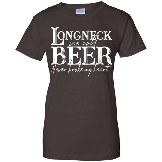 Longneck Ice Cold Beer Never Broke My Heart Shirt, Hoodie, Tank