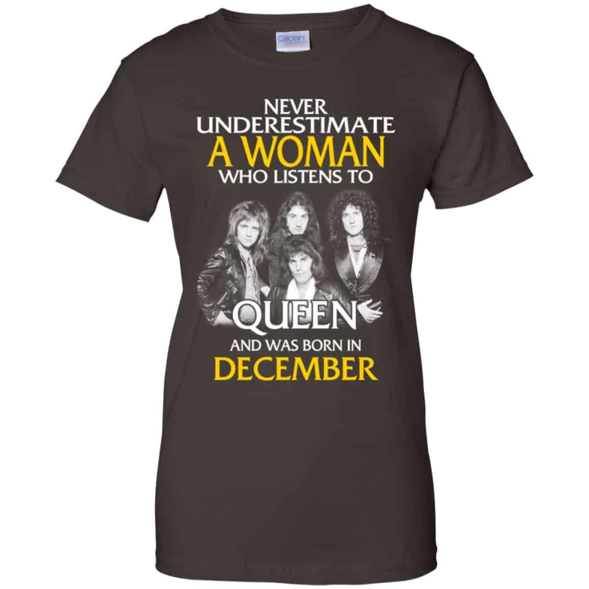 A Woman Who Listens To Queen And Was Born In December T-Shirts, Hoodie, Tank