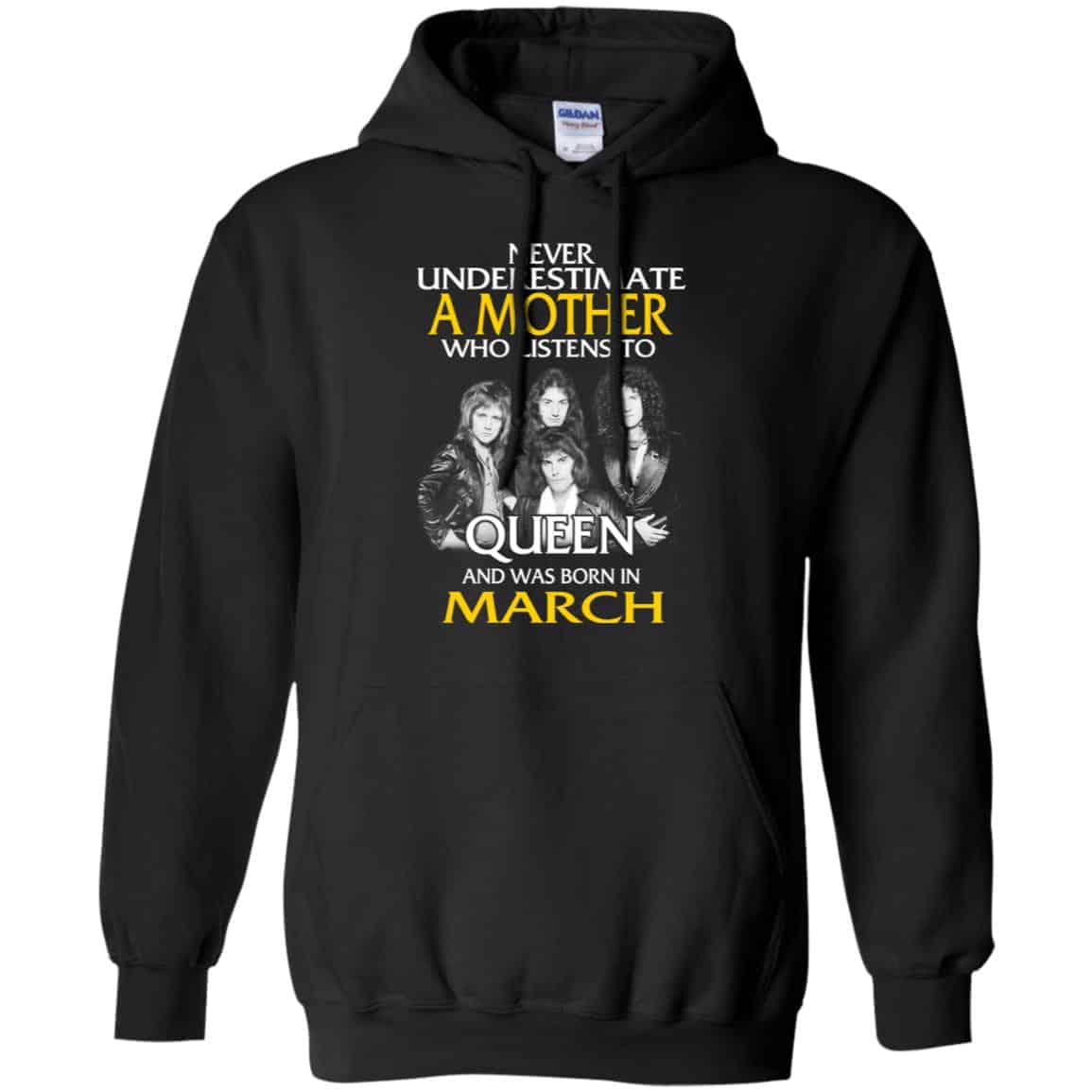 A Mother Who Listens To Queen And Was Born In March T-Shirts, Hoodie, Tank