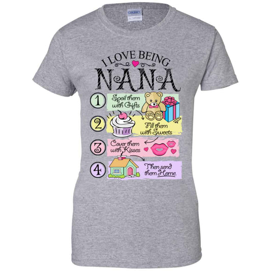 I Love Being Nana Spoil Them With Gifts Fill Them With Sweets T-Shirts, Hoodie, Tank