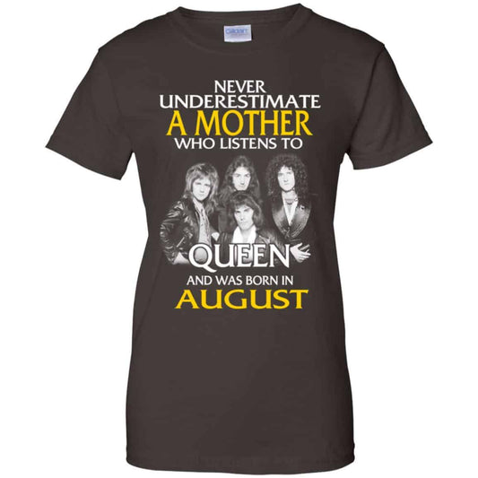 A Mother Who Listens To Queen And Was Born In August T-Shirts, Hoodie, Tank