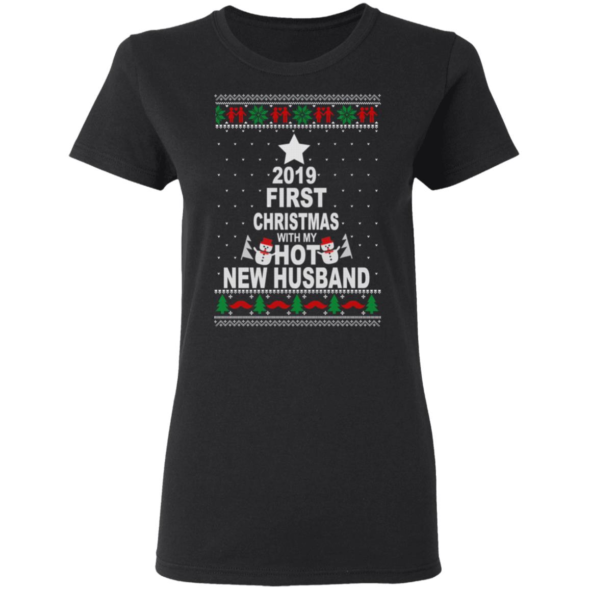 2019 First Christmas With My Hot New Husband Shirt, Hoodie, Tank