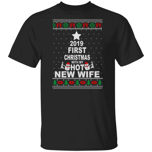 2019 First Christmas With My Hot New Wife Shirt, Hoodie, Tank