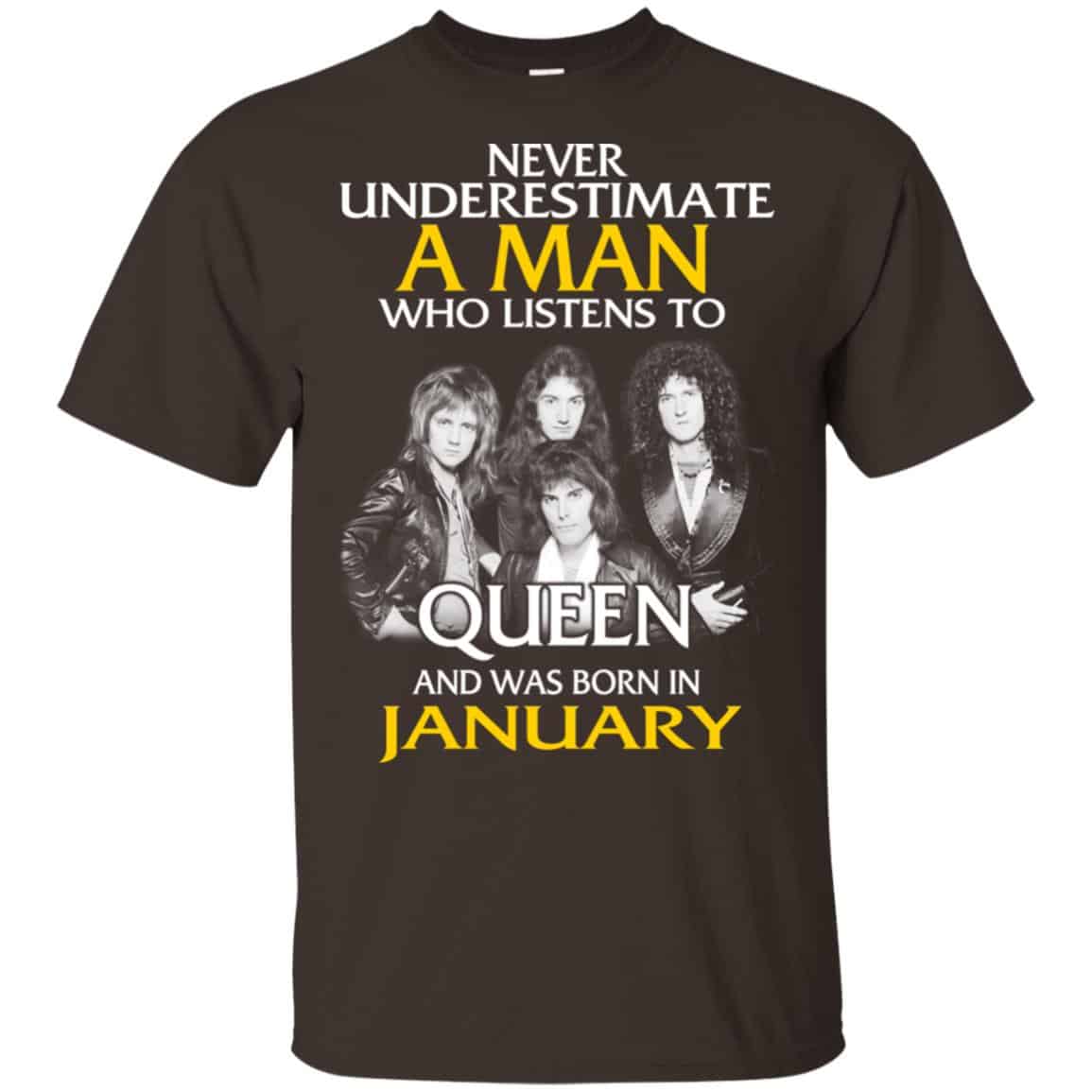 A Man Who Listens To Queen And Was Born In January T-Shirts, Hoodie, Tank