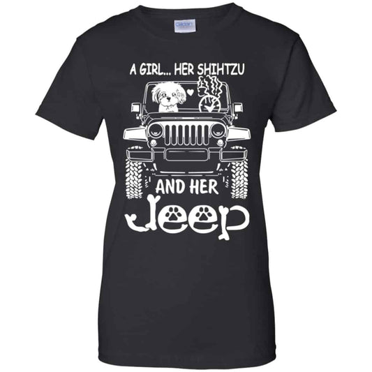 
	A Girl Her Shih Tzu And Her Jeep T-Shirts, Hoodie, Tank