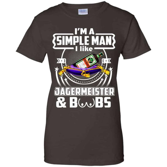 I’m A Simple Man I Like Jagermeister And Boobs T-Shirts, Hoodie, Tank