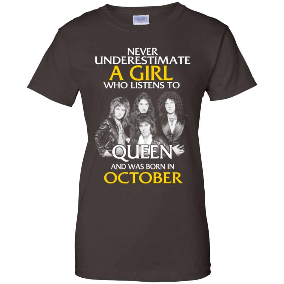 A Girl Who Listens To Queen And Was Born In October T-Shirts, Hoodie, Tank