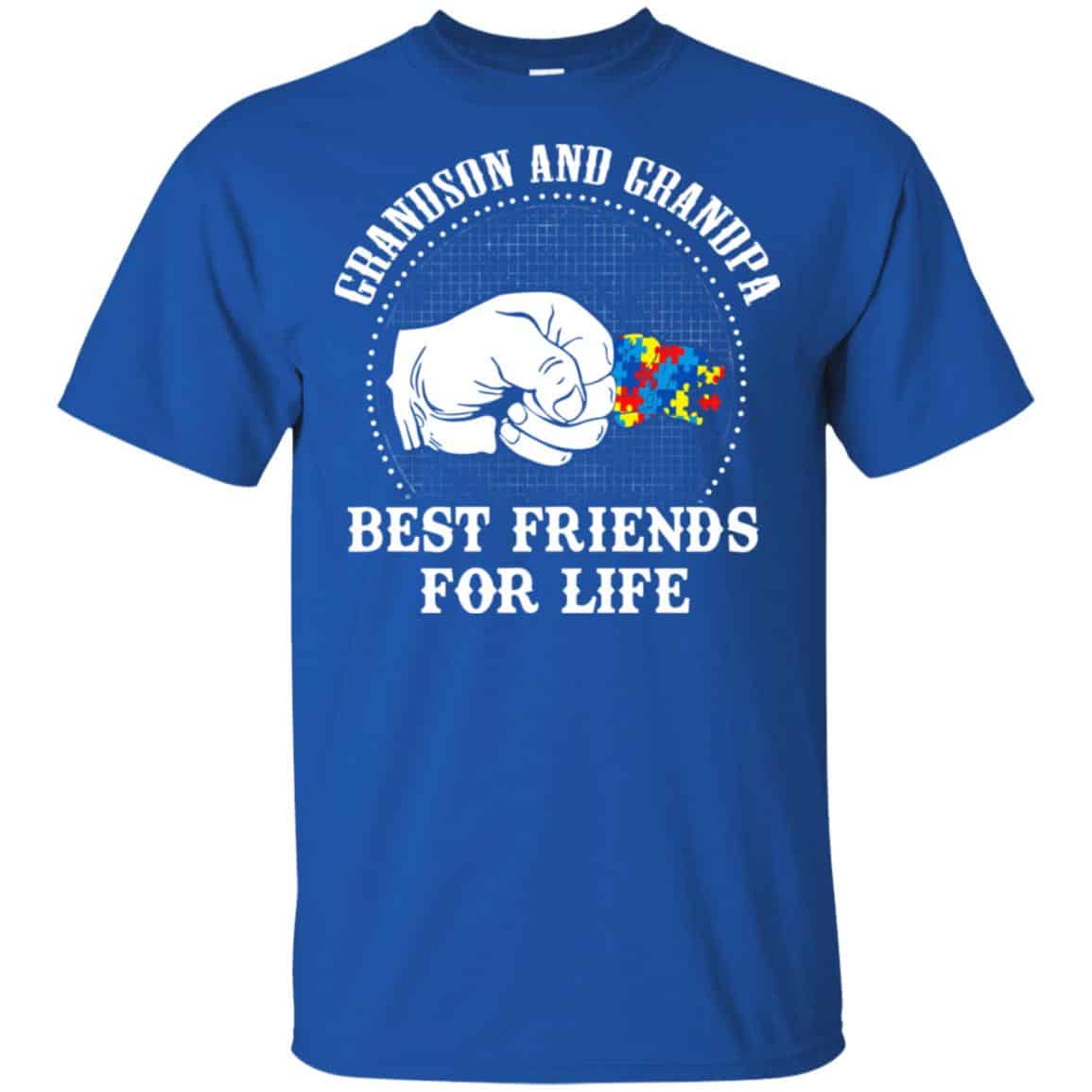 Autism: Grandson And Grandpa Best Friends For Life Autism Awareness T-Shirts, Hoodie, Tank