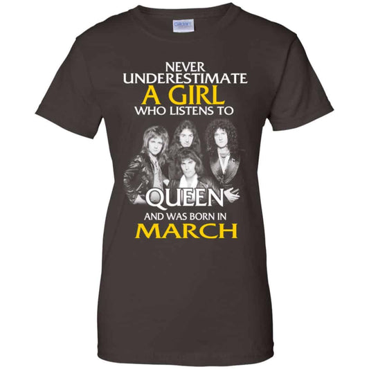 A Girl Who Listens To Queen And Was Born In March T-Shirts, Hoodie, Tank