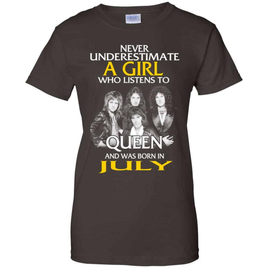A Girl Who Listens To Queen And Was Born In July T-Shirts, Hoodie, Tank