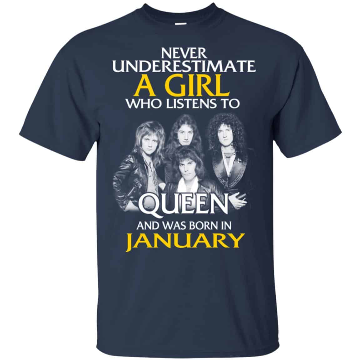 A Girl Who Listens To Queen And Was Born In January T-Shirts, Hoodie, Tank