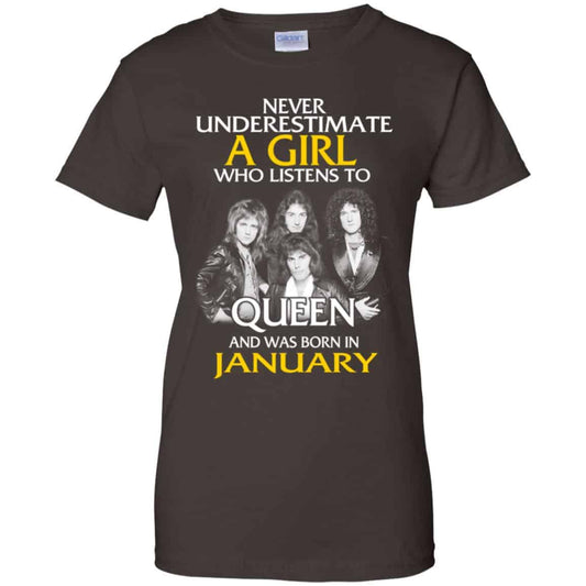 A Girl Who Listens To Queen And Was Born In January T-Shirts, Hoodie, Tank
