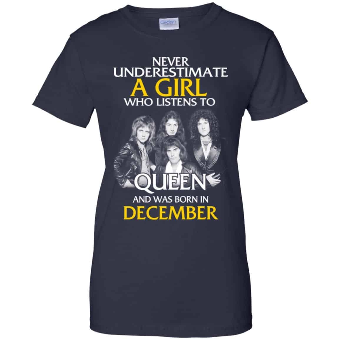 A Girl Who Listens To Queen And Was Born In December T-Shirts, Hoodie, Tank