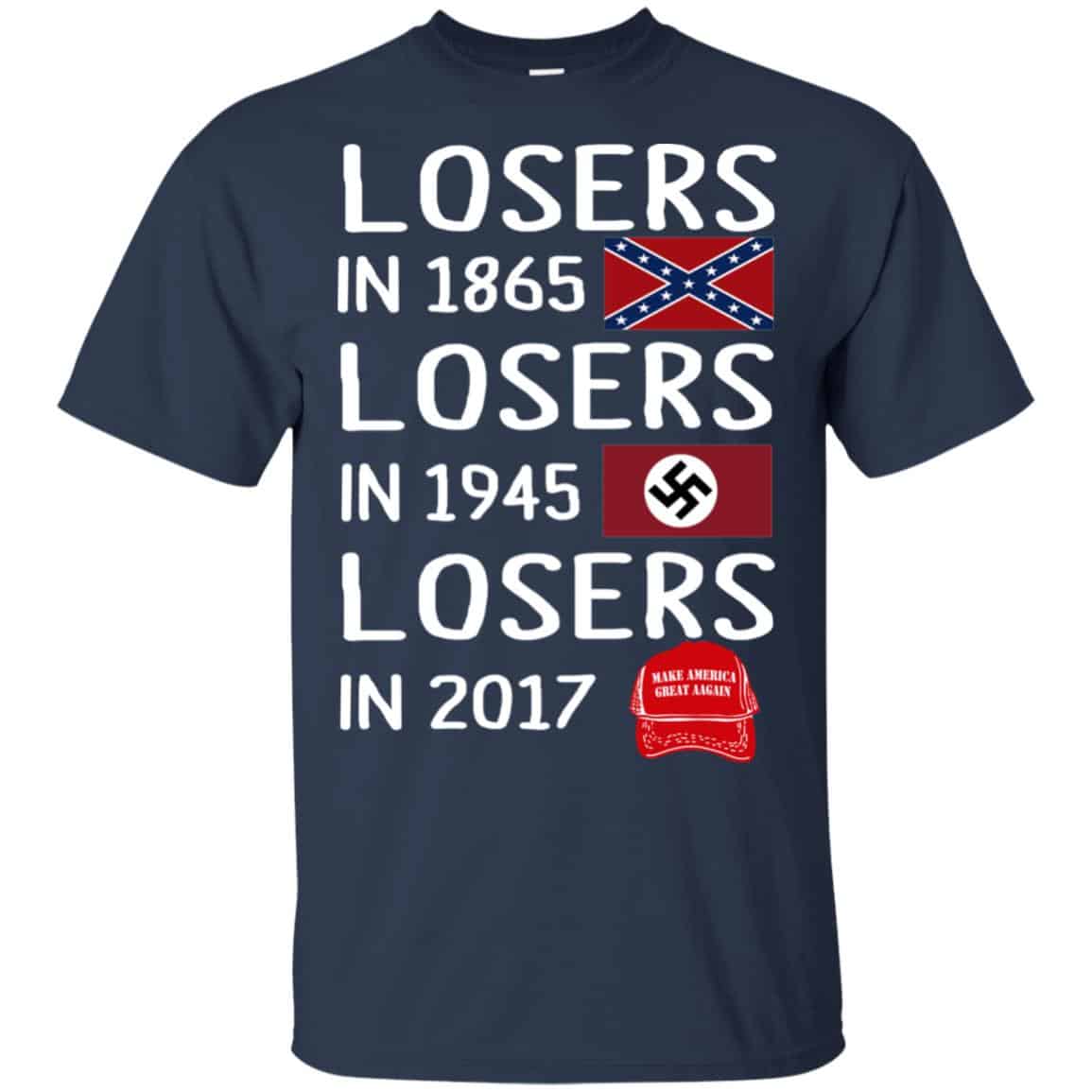 Losers In 1865 Losers In 1945 Losers In 2017 Shirt, Hoodie, Tank