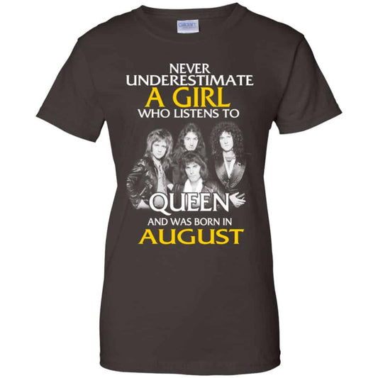 A Girl Who Listens To Queen And Was Born In August T-Shirts, Hoodie, Tank