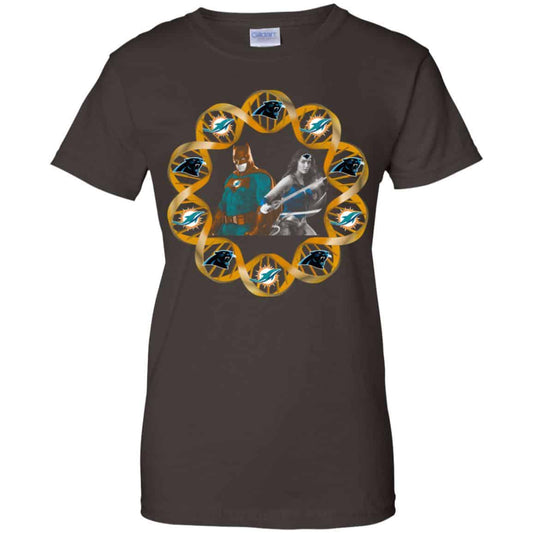 Miami Dolphins And Carolina Panthers In My DNA Batman Superwoman T-Shirts, Hoodie, Tank